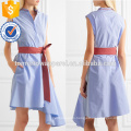 Hot Sale Asymmetric Sleeveless Belted Cotton Summer Daily Dress Manufacture Wholesale Fashion Women Apparel (TA0001D)